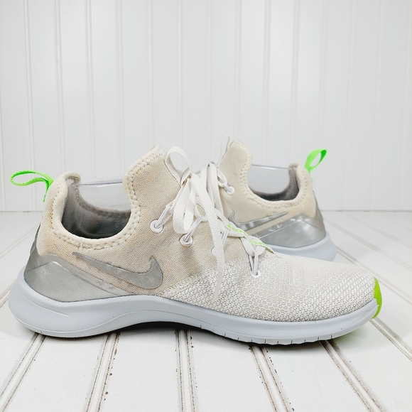 Nike Cream Silver Athleisure Training Lace Up Running Sneakers A239 - Picture 4 of 13